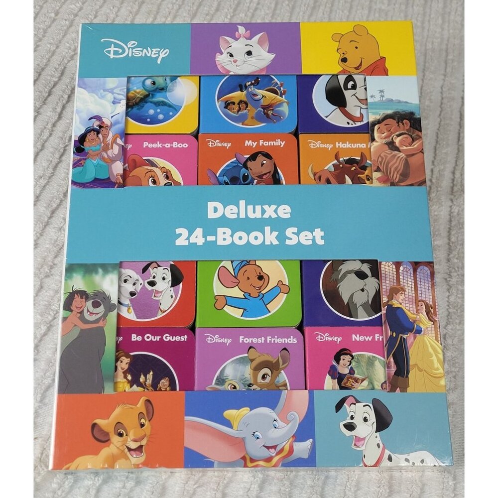 Pixar Disney Deluxe 24 Book Block Set Toddler Early Learner Reader Educational